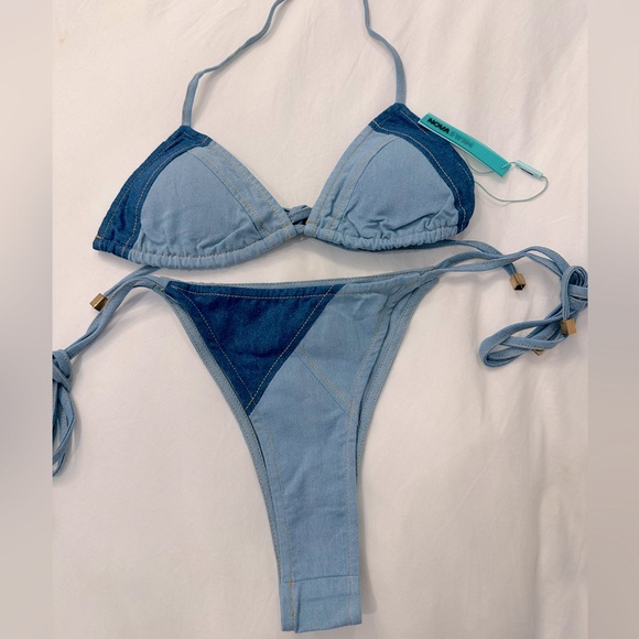NWT ✨ Fashion Nova denim bikini set - Picture 2 of 10